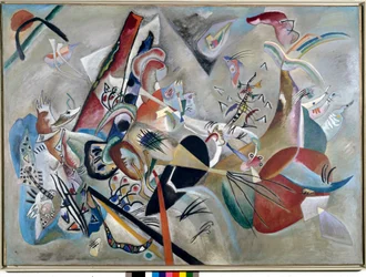 Expressionismo: “” No Cinza ”” Pintura de Vassily Kandinsky (ou Wassily Kandinski ou Kandinskij, 1866-1944). 1919 Coleção particular